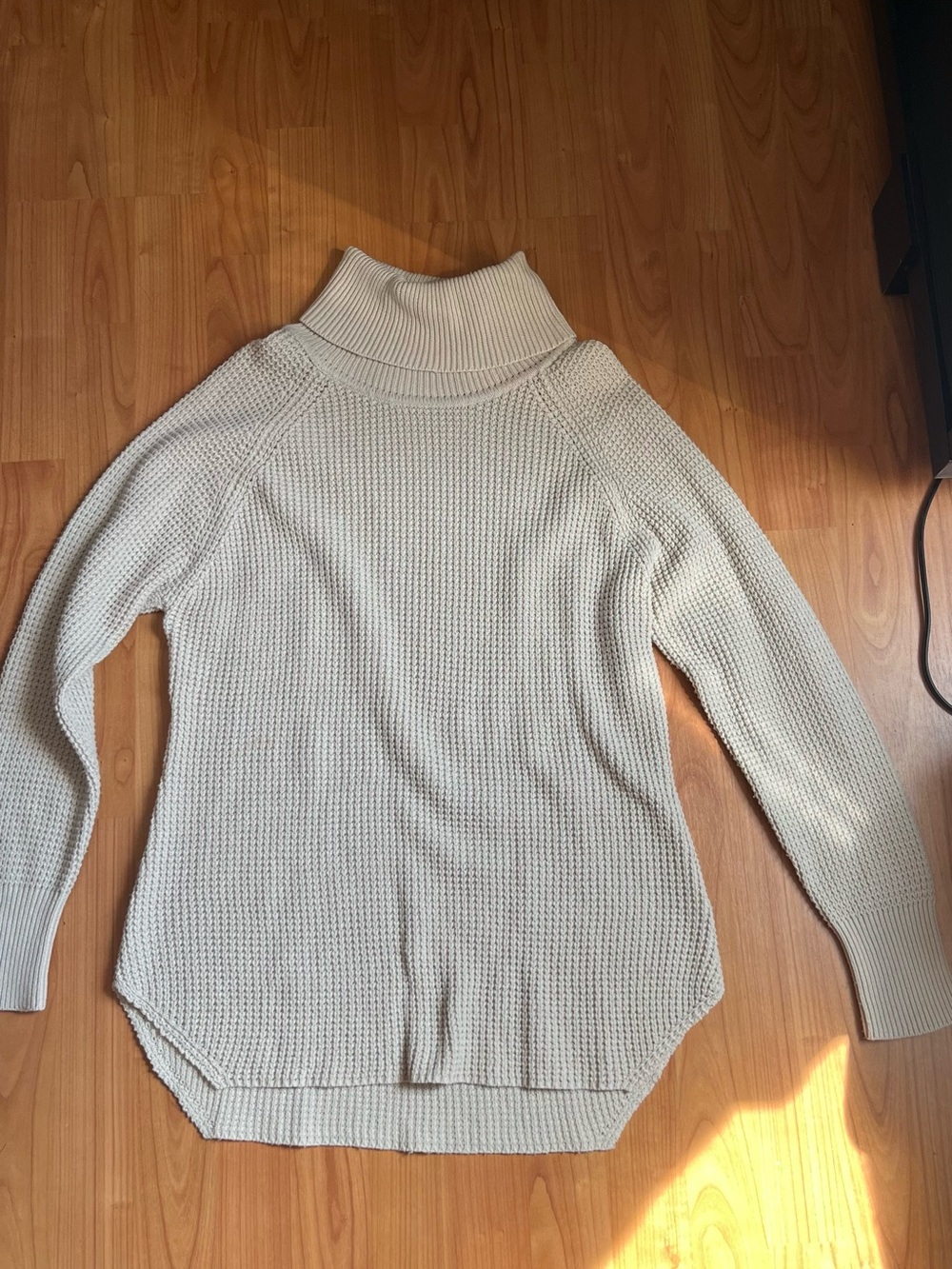 Cozy Cream Turtleneck Waffle Knit Sweater